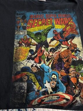 Marvel’s Avengers Secret  Gildan Black Ultra Cotton T-Shirt with Blue Logo Tag